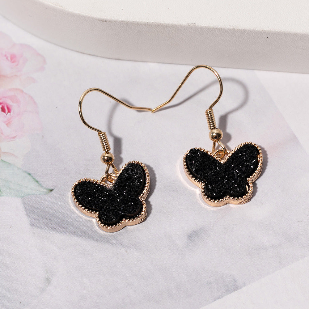 Wholesale Jewelry Color Resin Butterfly Alloy Earrings